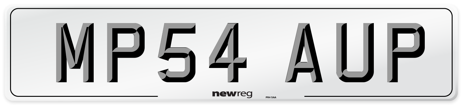 MP54 AUP Number Plate from New Reg